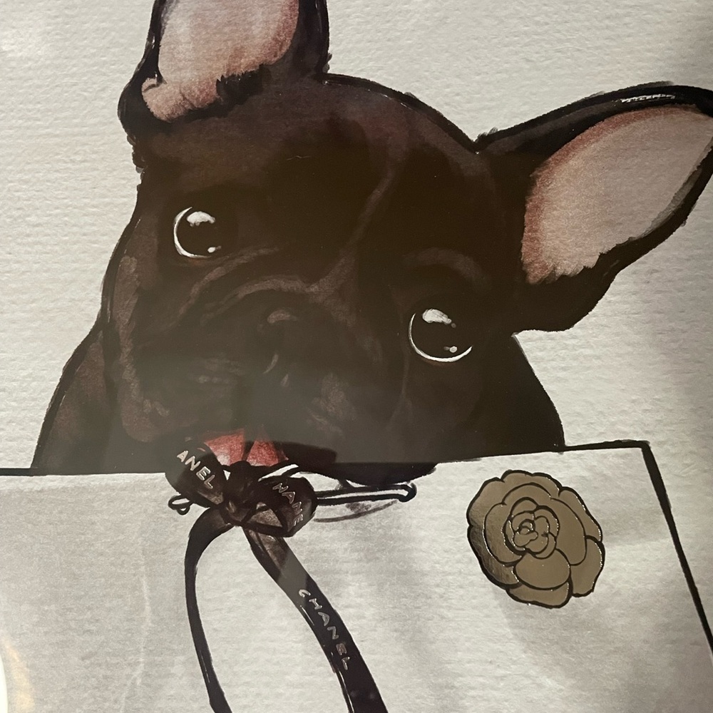 Adorable Chanel Frenchie bulldog designer-inspired wall art, new with tags - Picture 3 of 7